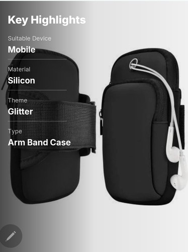 Black silicone glitter armband - silicone,